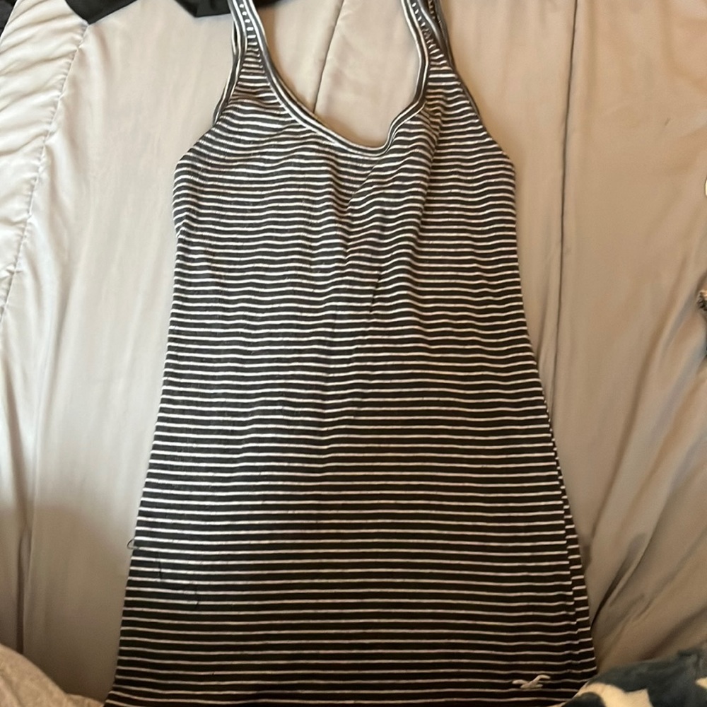 Hollister: Navy w/ white stripes, tank top, L.